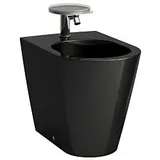 Laufen Kartell Stand-Bidet 8323310203021 schwwarz 37x54,5cm, 1 Hahnloch, mit Ab- und Überlaufventil