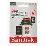 SanDisk Ultra microSD UHS-I U1 A1 120 MB/s + SD Adapter 32 GB 2er Set