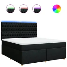 vidaXL Boxspringbett mit Matratze Schwarz 180x200 cm Stoff