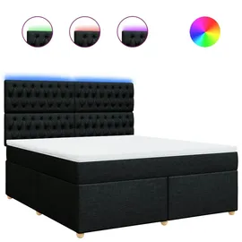 vidaXL Boxspringbett mit Matratze Schwarz 180x200 cm Stoff