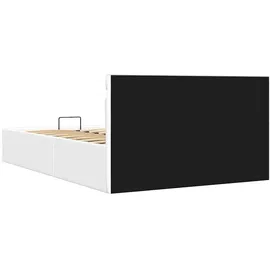 vidaXL Stauraumbett hydraulisch LED 140 x 200 cm weiß