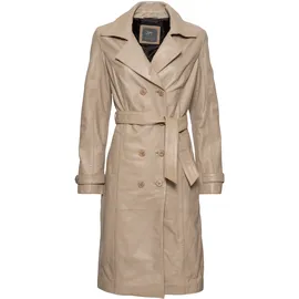 Mauritius Ledermantel "GWTaruh OT", Damen, Gr. XXL, beige, Obermaterial: 100% Schafsleder. Futter: 100% Baumwolle. Ärmelfutter: 100% Polyester, unifarben, regular fit, Mäntel, femininer Leder-Trenchcoat mit Bindegürtel