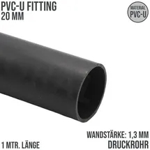tubofuro(pt) Bevo - Mega Druckrohr 1,00 m Glatt Pvc-u Ø 20 x 1,3 mm (pn10), grau