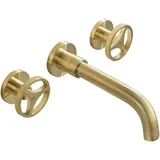 Badezimmer-Wasserhahn, Wand-Warm- und Kaltwasser-Waschtischarmatur, verdeckter Waschtischmischer, Vollkupfer, integrierter Waschtisch-Wasserhahn,