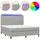 vidaXL Boxspringbett mit Matratze & LED Hellgrau 180x200 cm Stoff