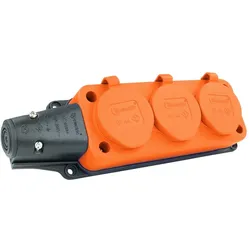 Steckdosenleiste Mehrfachsteckdose 3-fach Aussen Schuko orange 9610