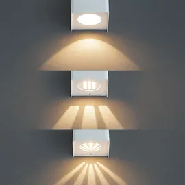 Nowa Außenleuchte Kunststoff 10x11,5x10 cm 2x 2 Watt warmweiß weiß