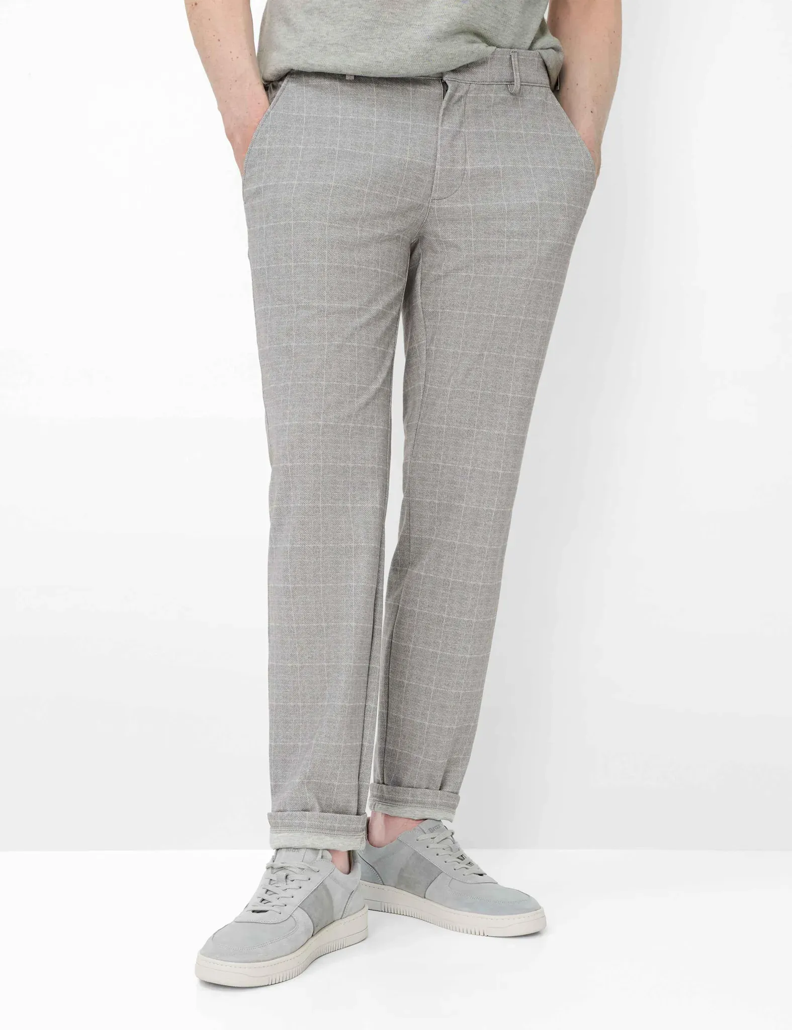 Eurex by Brax Herren Chino Style THILO MINERAL CHECK, grau, Gr. 62