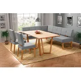 Home Affaire Eckbankgruppe »Ponza Eckbank Küchenbank BESTSELLER«, (Set, 4 tlg.), Sitzgruppe Esszimmer Stühle Tisch und Bank bequem gepolstert