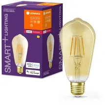 LEDVANCE Smarte LED-Lampe mit ZigBee, Sockel E27, Dimmbar, Warmweiß (2400K), Goldene Edisonform, Klares Filament, Ersatz für 55W-Glühbirnen, steuerbar mit Systemen wie Alexa, Google oder Hue, 1er-Pack