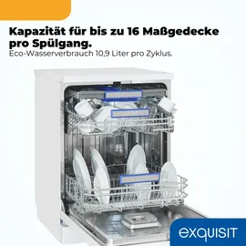 Exquisit GSP9616-450B Geschirrspüler (unterbauhähig, 598 mm, Weiß)