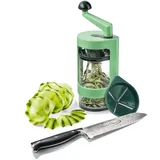 Genius Nicer Dicer Knife Professional Kochmesser Küchenmesser groß Set 8-tlg. inkl. Super Julietti Spiralschneider Gemüseschneider Zoodle Maker