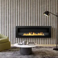 Eingebauter Bioethanol-wandkamin 120x40 Livorno 120 Schwarz