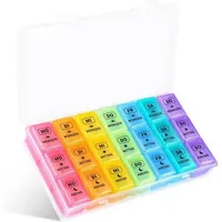 Tablettenbox 7 Tage 3 Fächer, Pillendose Medikamentenbox Vitamine