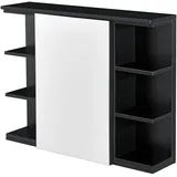 [en.casa] Badezimmerschrank Harstad 64x80x20 cm Schwarz