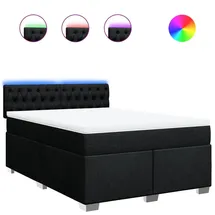 vidaXL Boxspringbett 140 x 200 cm Schwarz