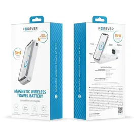 Forever kabellose Powerbank MATB-300 10000 mAh 3in1 weiß