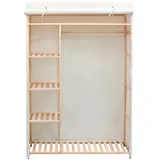 vidaXL Schrank Stoff und Kiefernholz 110 x 40 x 170 cm