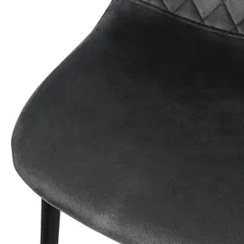 ML-Design Esszimmerstühle 4er Set, Anthrazit, Küchenstuhl mit Samtbezug, Wohnzimmerstuhl mit Rückenlehne, Polsterstuhl mit Metallbeinen, Ergonomischer Stuhl
