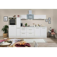 Respekta Premium Küchenzeile RP300HWWBO  (Breite: 300 cm, Weiß, Mit Elektrogeräten)