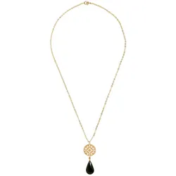 Gemshine Halskette Mandala und Hämatit Edelstein Tropfen Ketten   Hellbraun Damen 