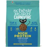 Schesir Sparpaket: 4x 255g Schesir Born Carnivore High Protein Hering mit Lachs Katzenfutter trocken