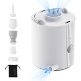 Elektrische Luftpumpe, Wiederaufladbare Akku Pumpe mit 5 Düsen, Quick-Fill Inflator Deflator für Luftbett, Schwimmring, Kleidungs-Vakuumbeutel