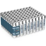 Ansmann Batterien AAA 80 Stück, Alkaline Micro Batterie, für Lichterkette uvm.