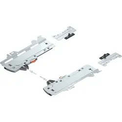 Set (TIP-ON BLUMOTION Einheit + Mitnehmer + Adapter), für MERIVOBOX, Typ L5, NL=450-650 mm, Gesamtgewicht des Auszugs=35-70 kg, links/rechts, schwarz
