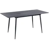 Beliani Esstisch Grau Schwarz Esszimmer Wohnzimmer - grau/schwarz ausziehbar 120/160x80cm für 6 Personen Marmoroptik Gelanda