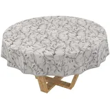 ANRO Tischdecke Gartentischdecke 3.0 abwaschbar Magnolia Tischwäsche (Einzelstück 1-tlg), wasserabweisend PU-Beschichtet monos Anthrazit Rund 120cm schwarz Rund | Ø 120 cm x 120 cm x 120 cm