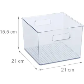 Relaxdays Kühlschrank Organizer 15,5x21x21 cm transparent