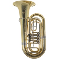 Roy Benson BBb-Tuba TB-202 (Professionelles Tiefblech-Instrument, mit Neusilber Mundrohr, 4 Zylinderventilen, Druckwerk mit Kugelgelenken, mit multifunktionalem Formetui)