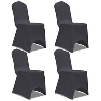 VidaXL Stretch Stuhlbezug 4 Stück Anthrazit