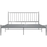 vidaXL Bett Grau Metall 140x200 cm