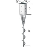 Hanseatischer Drahthandel Einschraubbodenhülse tzn 71x600/650 mm