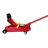 Hydraulischer Wagenheber - Mechanischer Rangierwagenheber - 2 t Tragkraft - Hubbereich 135–320 mm - Stahl/Q235-Gusseisen - Mit Rollen - Rot