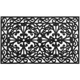 Douceur d'intérieur Douceur d ́intérieur Fussmatte, Schwarz, Kunststoff, 45x75 cm, Teppiche & Böden, Fuß & Stufenmatten, Fußmatten und Schmutzfangmatten
