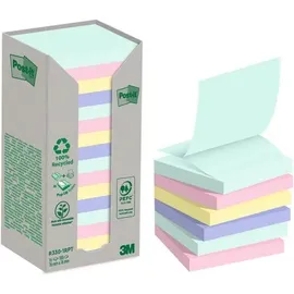 Post-it Post-it® Recycling Z-Notes Haftnotizen farbsortiert, 16 Blöcke