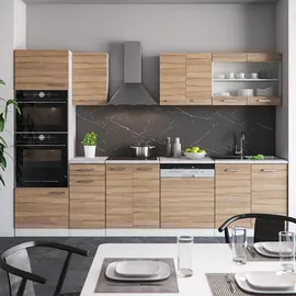 Vicco Küchenzeile R-Line 300 cm Sonoma Eiche/Weiß