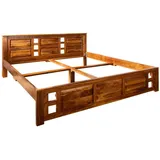 MASSIVMOEBEL24.DE Bett Akazie 180x200x90 Honig lackiert Oxford #0253