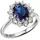 FIRETTI Fingerring Schmuck Geschenk Silber 925 Damenring Lady D Diana Royal, mit Zirkonia (synth), Glasstein blau|silberfarben 60