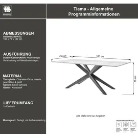 Musterring Esstisch 180 x 100 cm Holz Braun Eiche