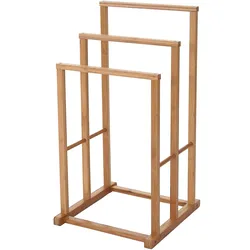 Mendler Handtuchhalter HWC-B18, Badezimmer Handtuchständer freistehend, Bambus 82x42x42cm