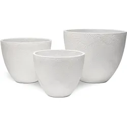 Flora Pflanzentopf aus Beton 3er Set weiß