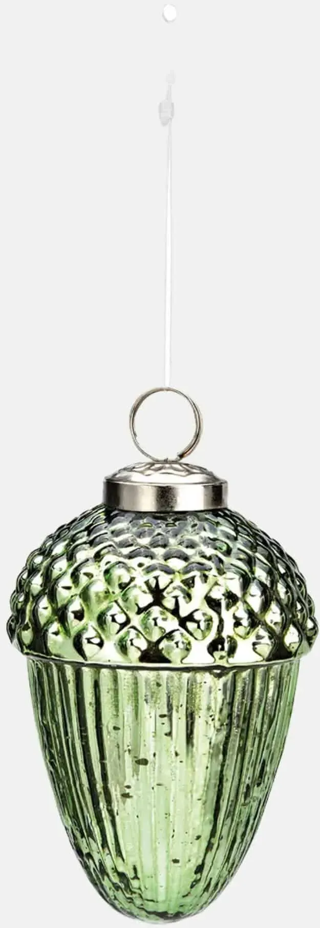 Weihnachtshänger Tannenzapfen aus Glas Grün