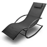 Sonnenliege 160 x 62 x 85 cm Schwarz