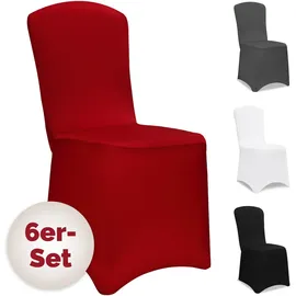 DETEX Stuhlhussen 6er Set Rot 30°C Waschbar
