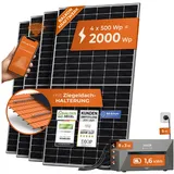 Solarway All In One 2000W Balkonkraftwerk komplett Solarpaket mit 1,6 kWh Anker Solix 2 PRO Speicher, Plug&Play