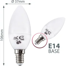 B.K.Licht LED Lampe E14 5W 3000K warmweiß 5 St.
